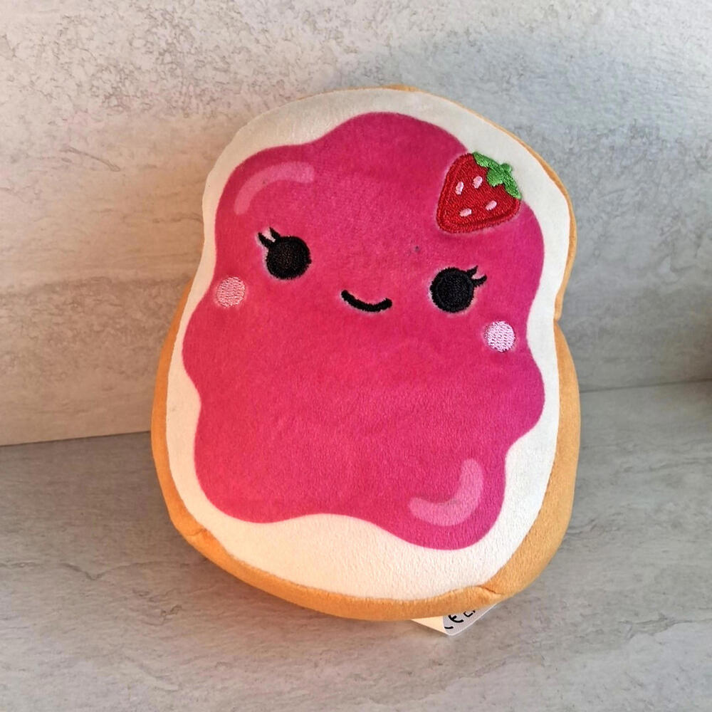 Squishmallow Iman Strawberry Jelly Jam Toast 5” Plush Kellytoy 2022